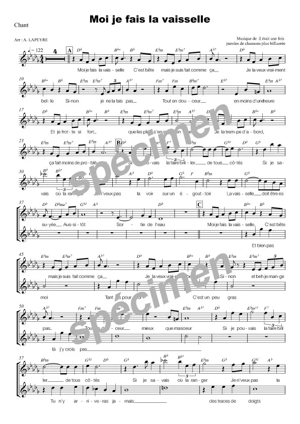 Moi je fais la vaisselle (chant)