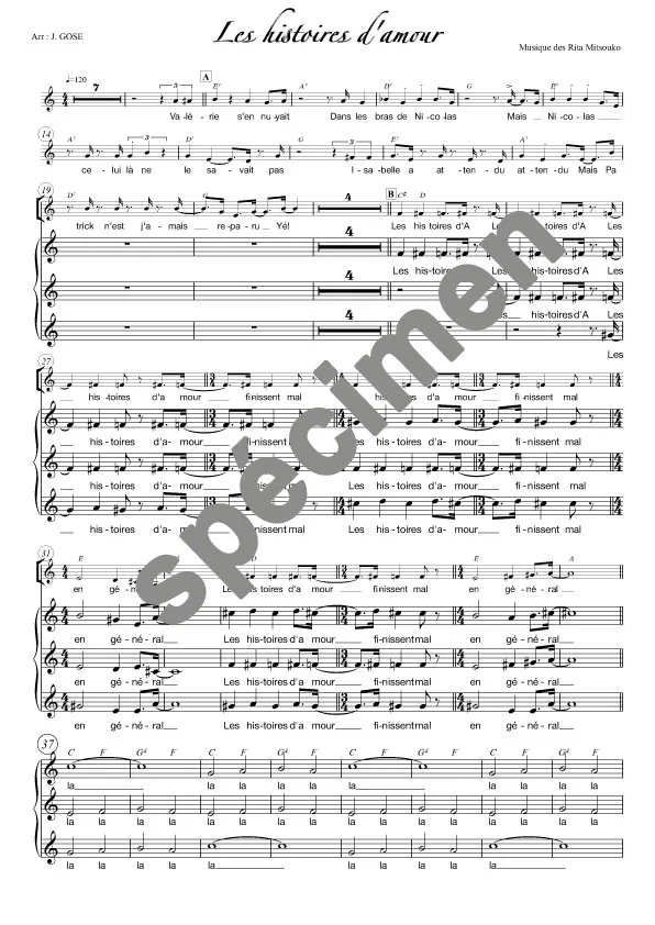 Les histoires d’amour (chant)