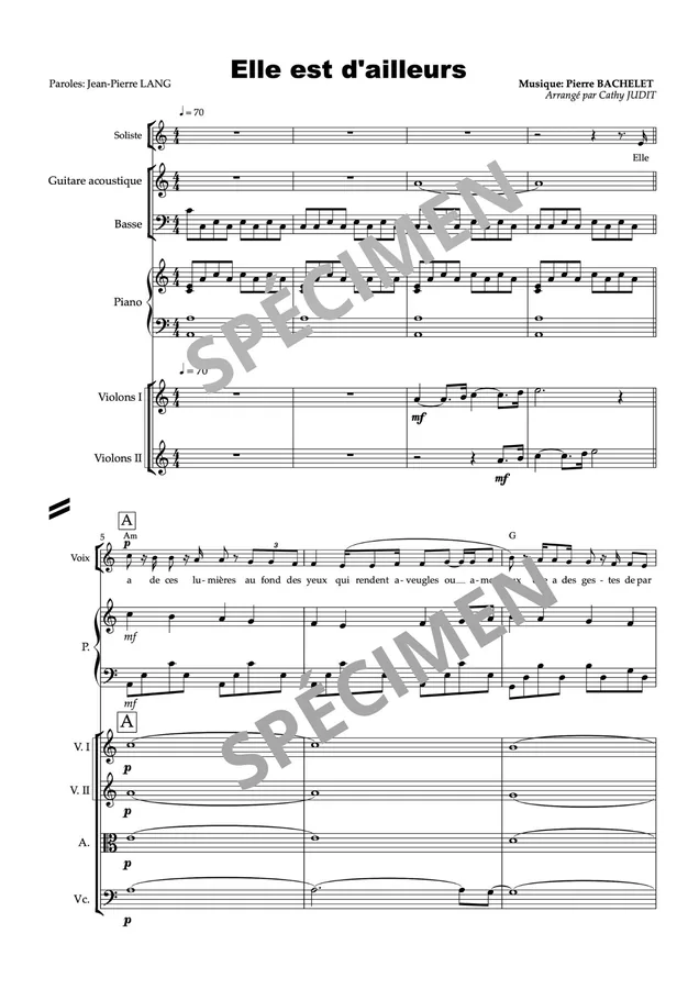 Elle est d’ailleurs (orchestre et chant)