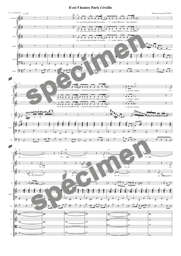Il est 5 heures (orchestre et chant)