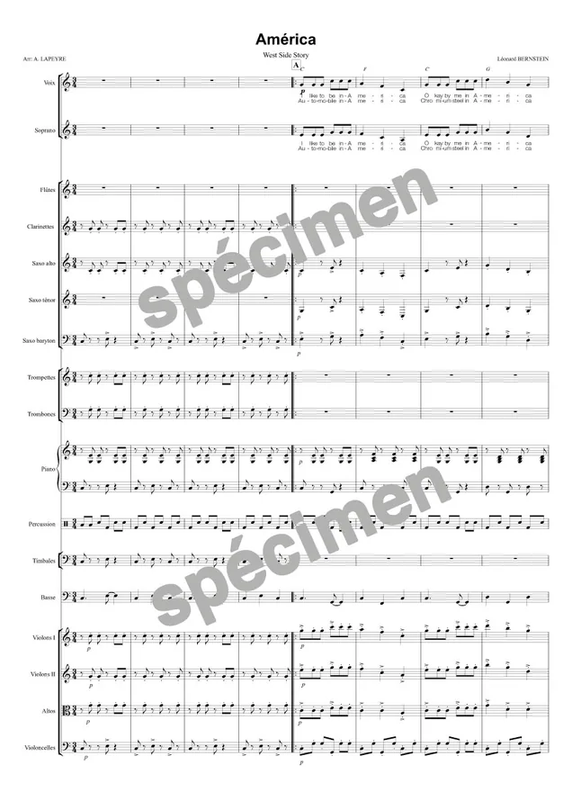 « America » West Side Story (orchestre et chant)