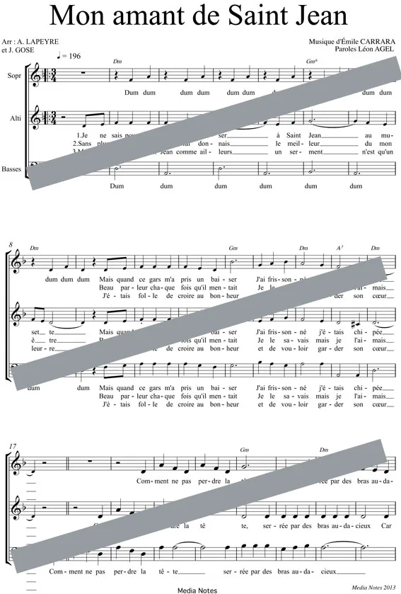 Mon amant de Saint Jean (chant)