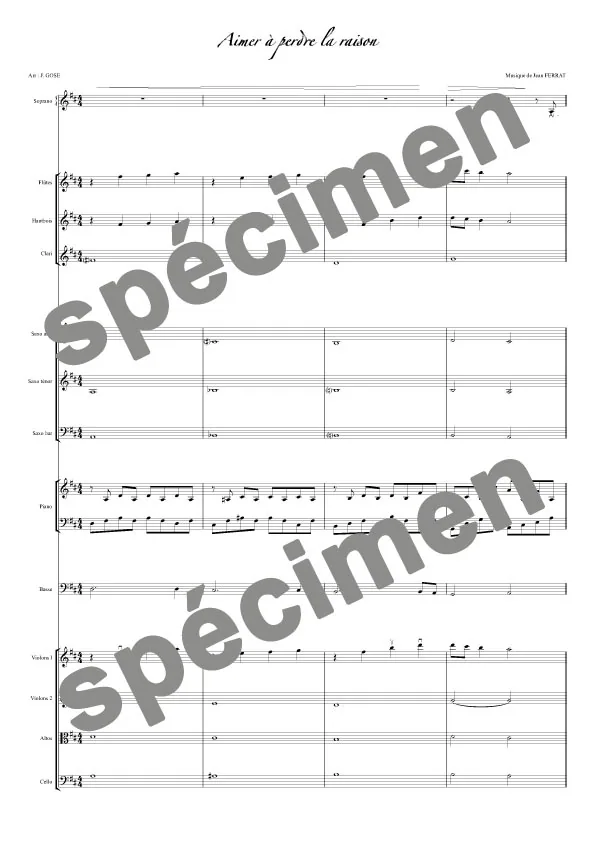 Aimer à perdre la raison (orchestre et chant)