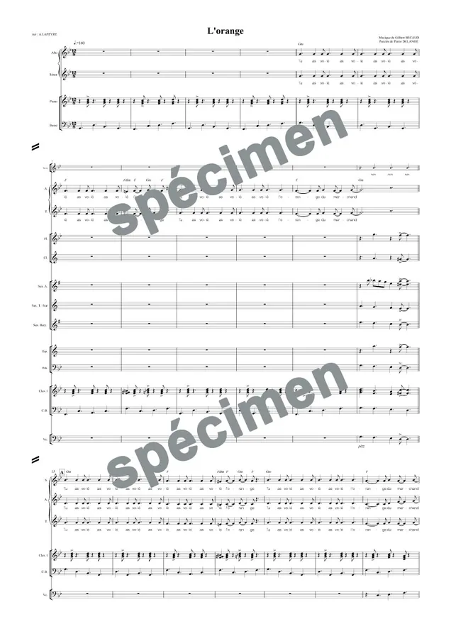 L’orange (orchestre et chant)