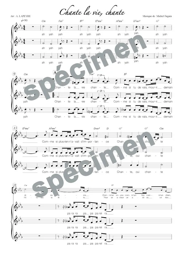 Chante la vie chante (chant)