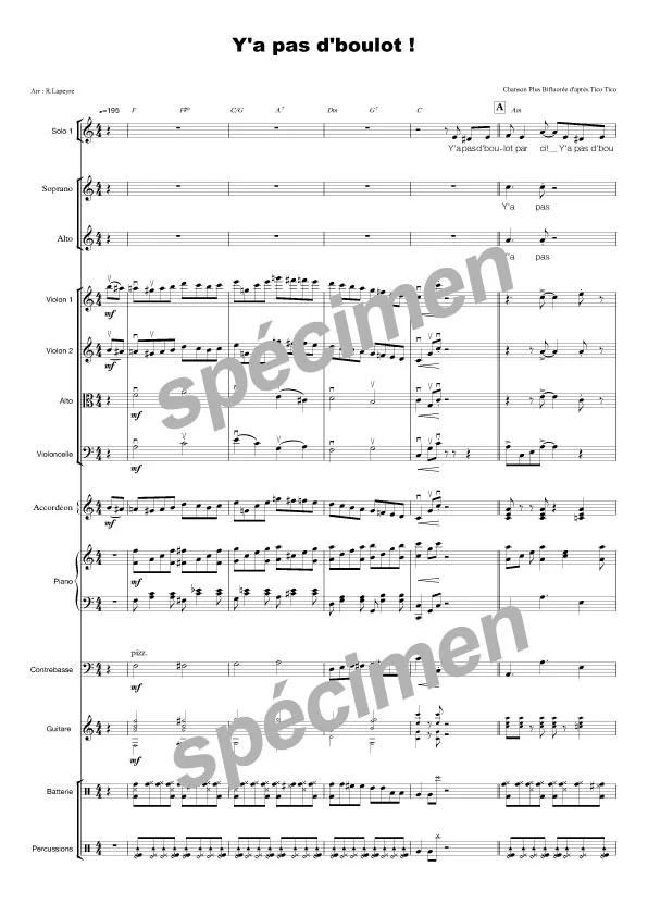 Y’a pas d’boulot (chant et orchestre)