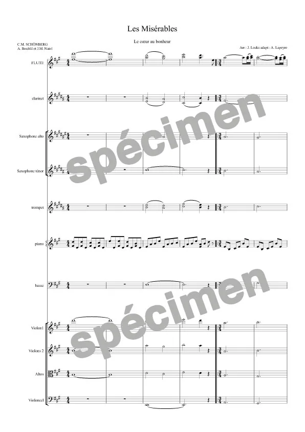 « Le cœur au bonheur » Les Misérables (orchestre et chant)