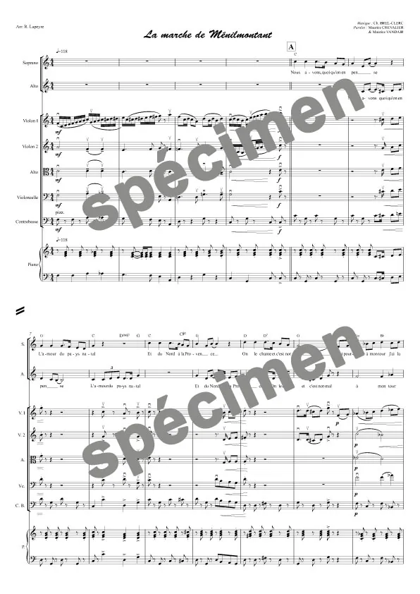 Les gars de Ménilmontant (quatuor à cordes et chant 2v)