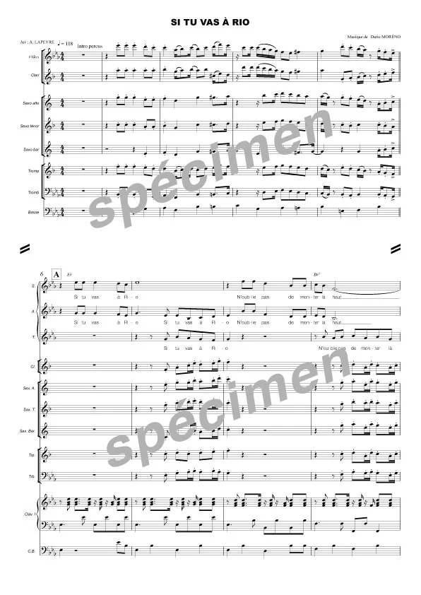 Si tu vas à Rio (chant et orchestre)