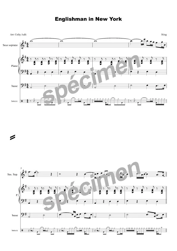 Englishman in New York (chant et orchestre)