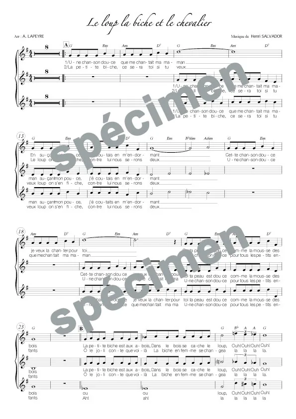 Une chanson douce (chant)