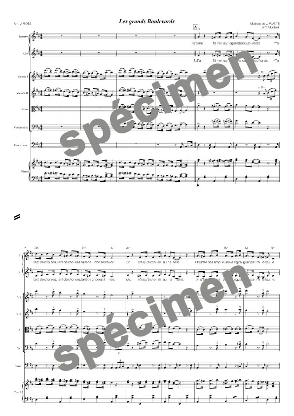 Les Grands Boulevards (quatuor à cordes et chant 2v)