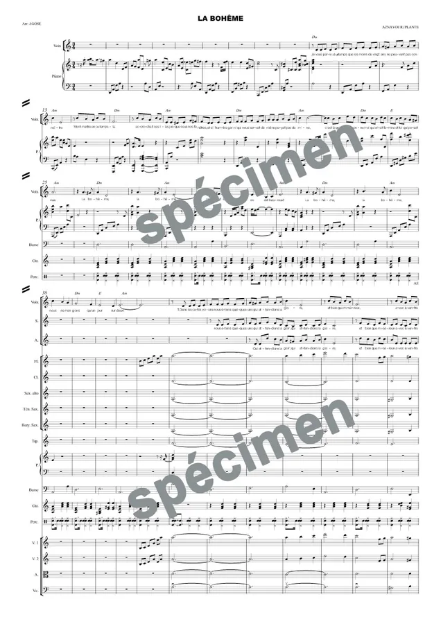 La bohème (orchestre et chant)