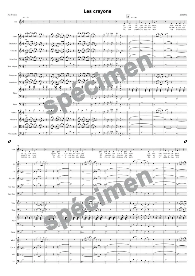 Les crayons (orchestre et chant)