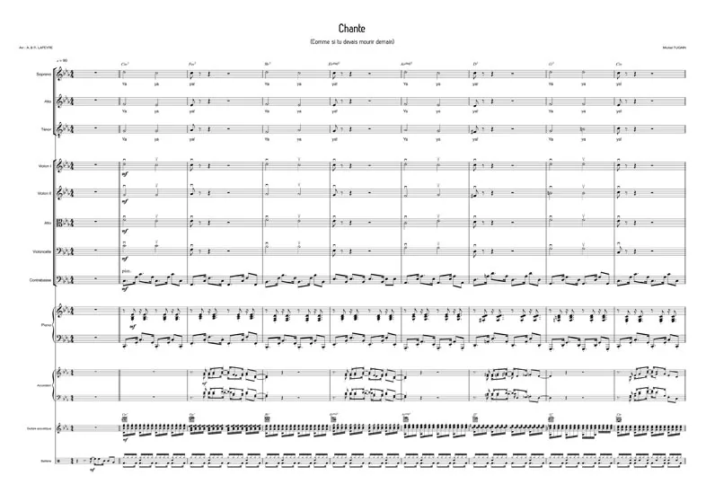 Chante comme si tu devais mourir demain (chant+orchestre)