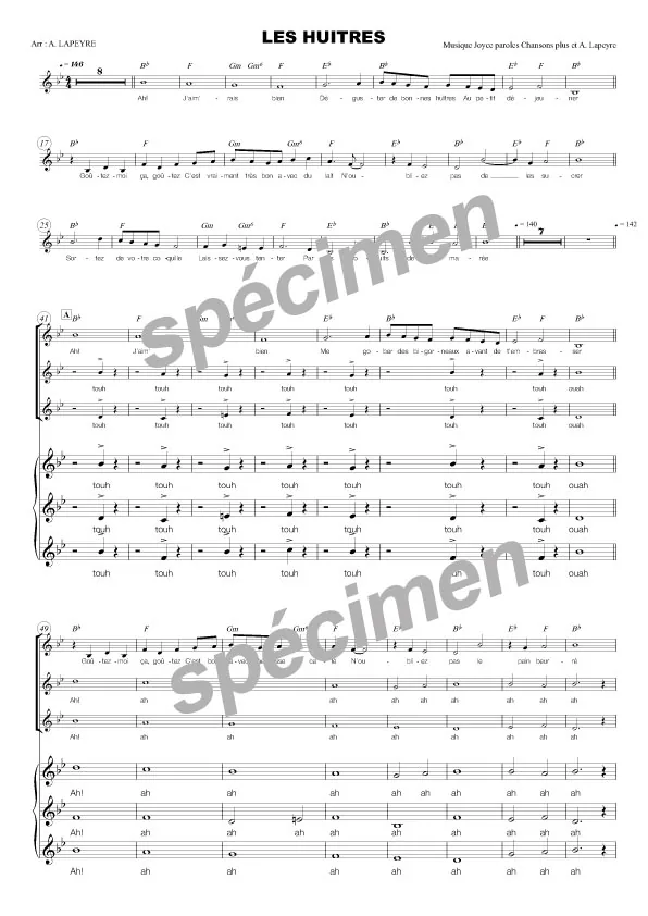 Les huitres (chant)