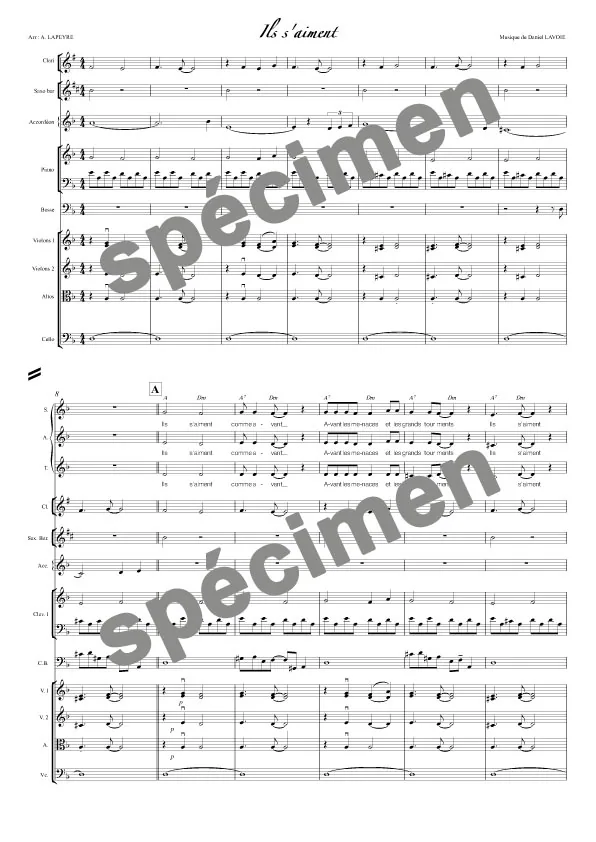 Ils s’aiment (orchestre et chant)