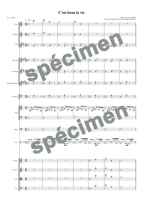 C’est beau la vie (orchestre et chant)