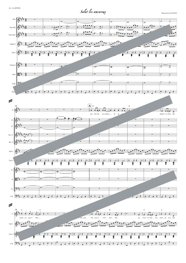 Salut les amoureux (orchestre et chant)