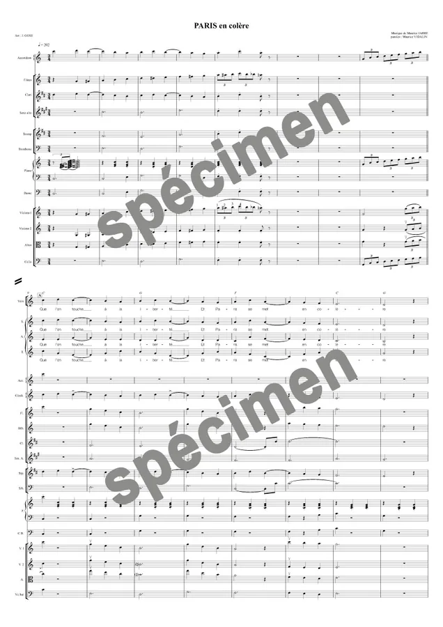 Paris en colère (orchestre et chant)
