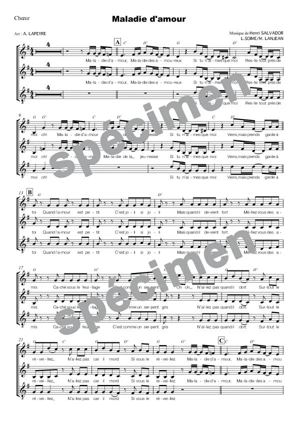 Maladie d’amour (chant)
