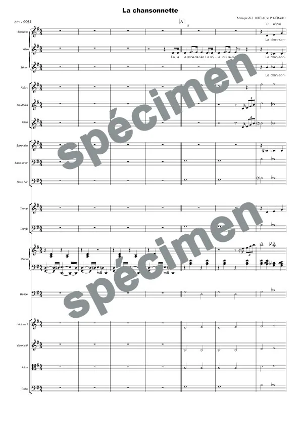 La chansonnette (orchestre et chant)