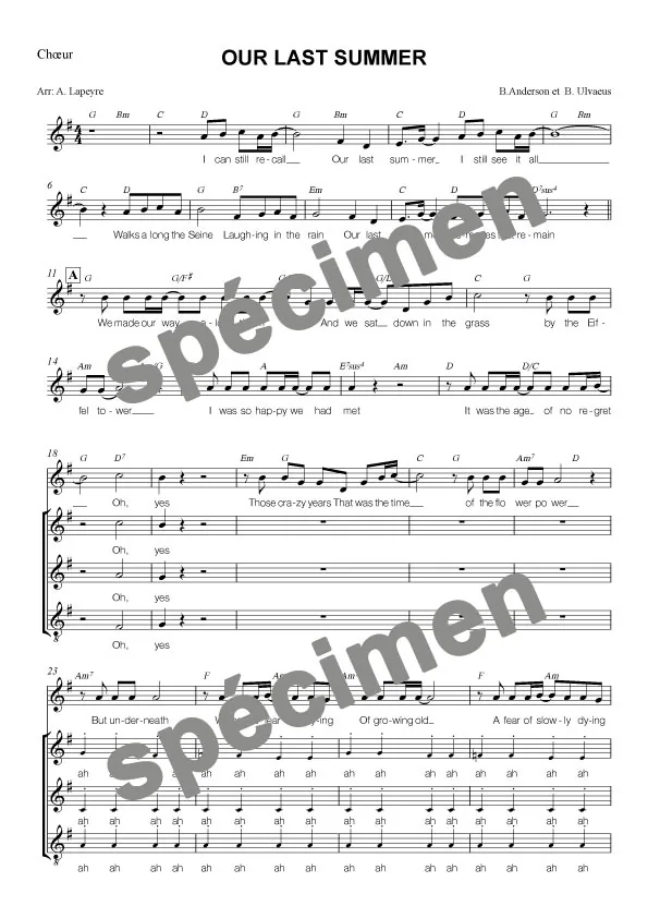 « Our last summer » Abba (chant et orchestre)