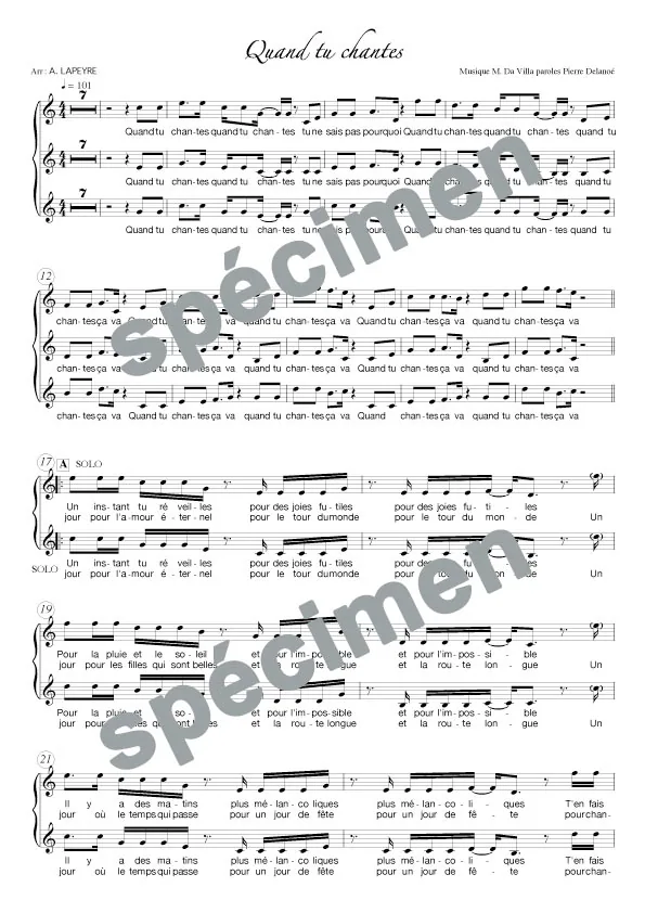 Quand tu chantes (chant)