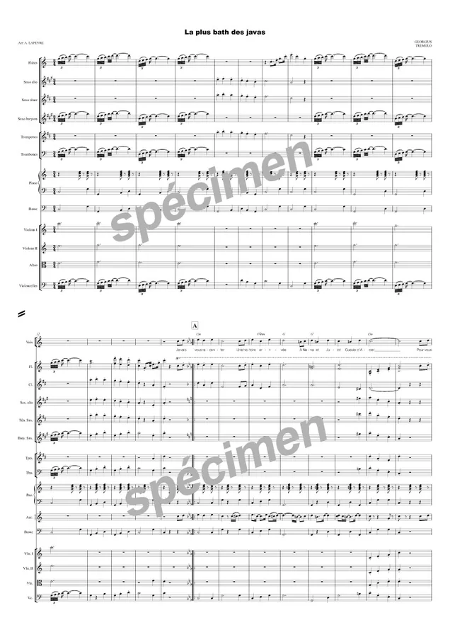 La plus bath des javas (chant et orchestre)