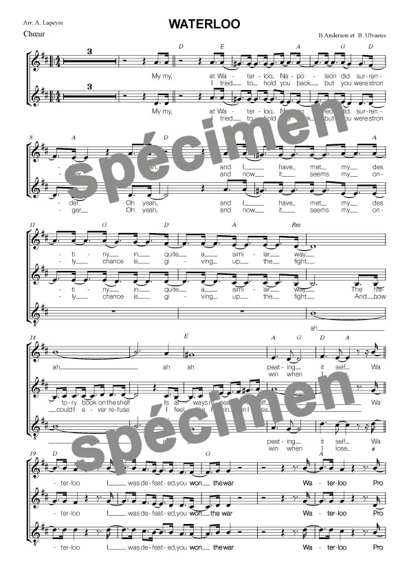  » Waterloo » Abba (chant et orchestre)
