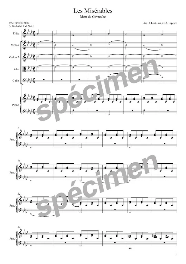 « Mort de Gavroche » Les Misérables (orchestre)