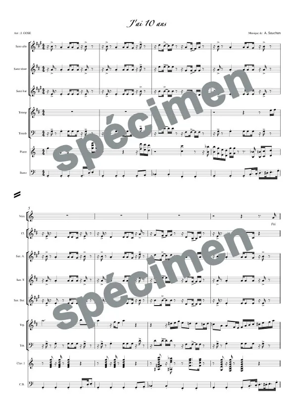J’ai 10 ans (orchestre et chant)