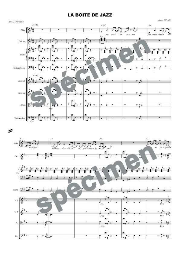 La boîte de jazz (orchestre+chant)