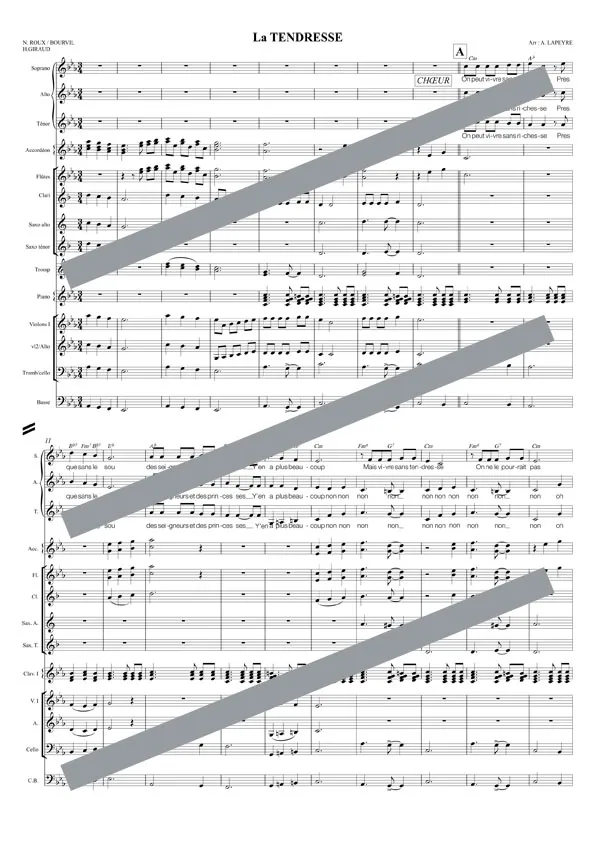 La tendresse (orchestre et chant)