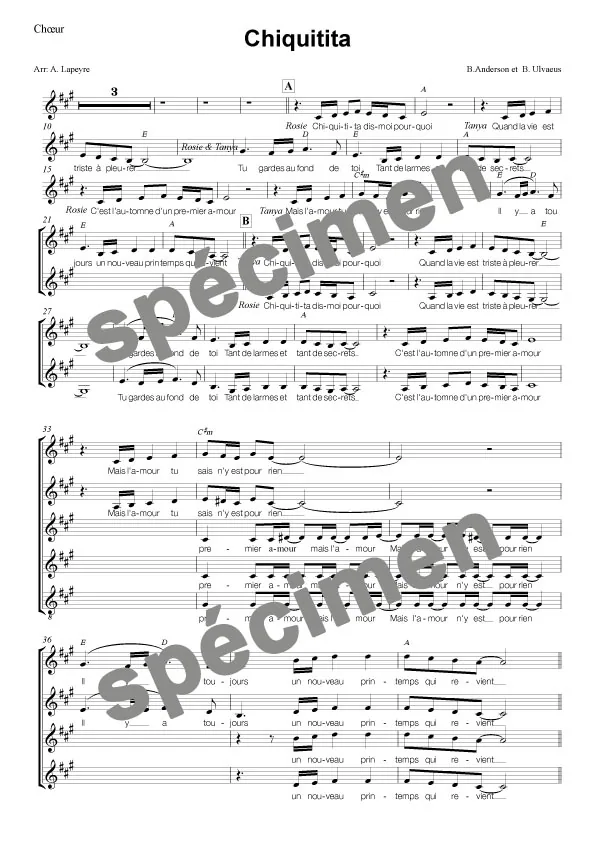« Chiquitita » Abba (chant et orchestre)