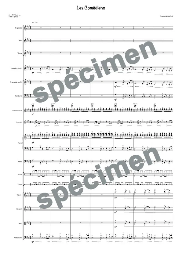 Les comédiens (orchestre et chant)