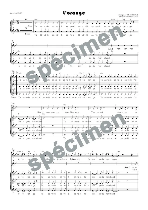 L’orange (chant)