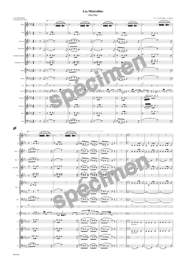 « Pitié pitié » Les Misérables (orchestre et chant)