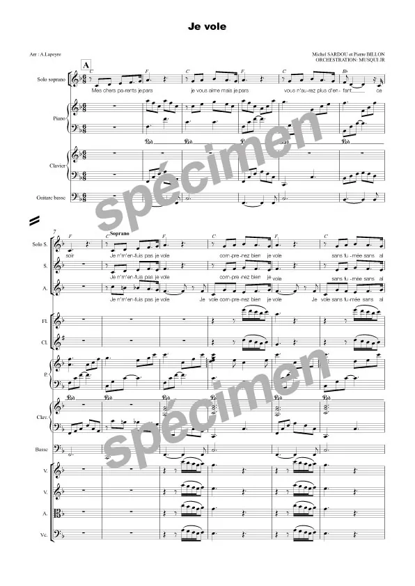Je vole (chant et orchestre)