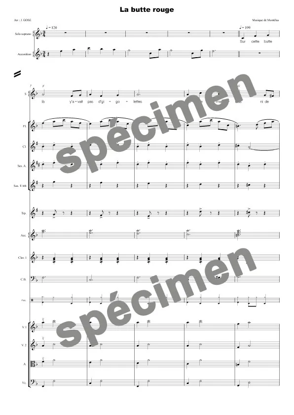 La butte rouge (orchestre et chant)