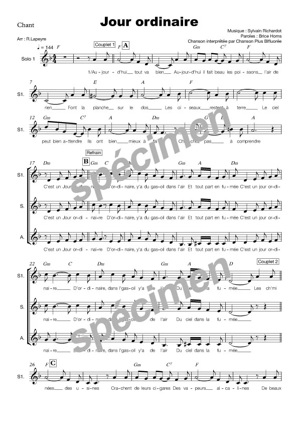 Jour ordinaire (chant)