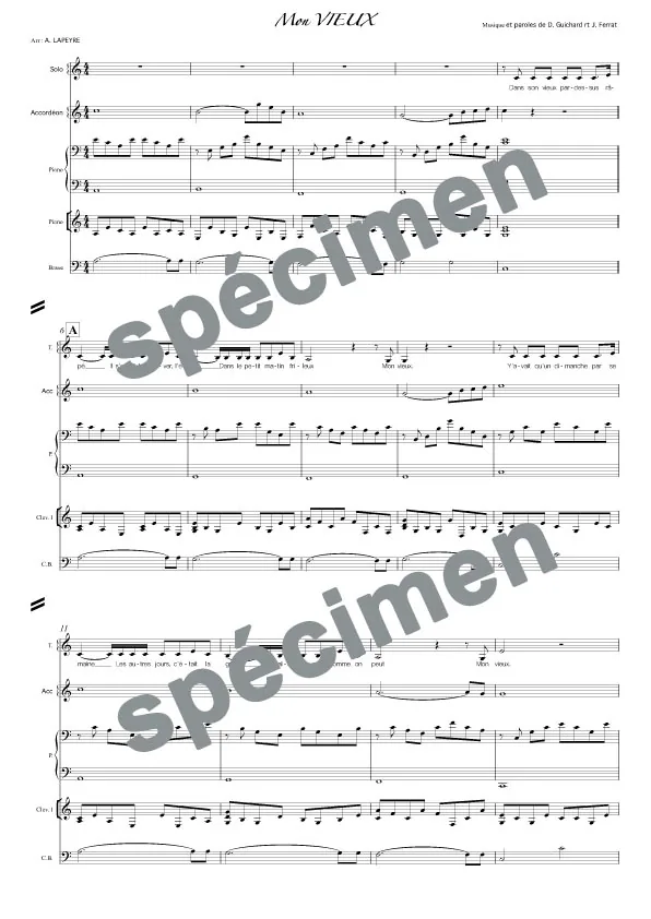 Mon vieux (orchestre et chant)