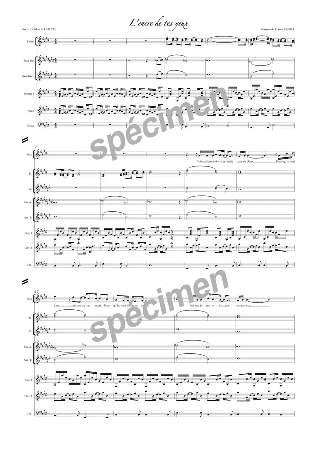 L’encre de tes yeux (chant et orchestre)