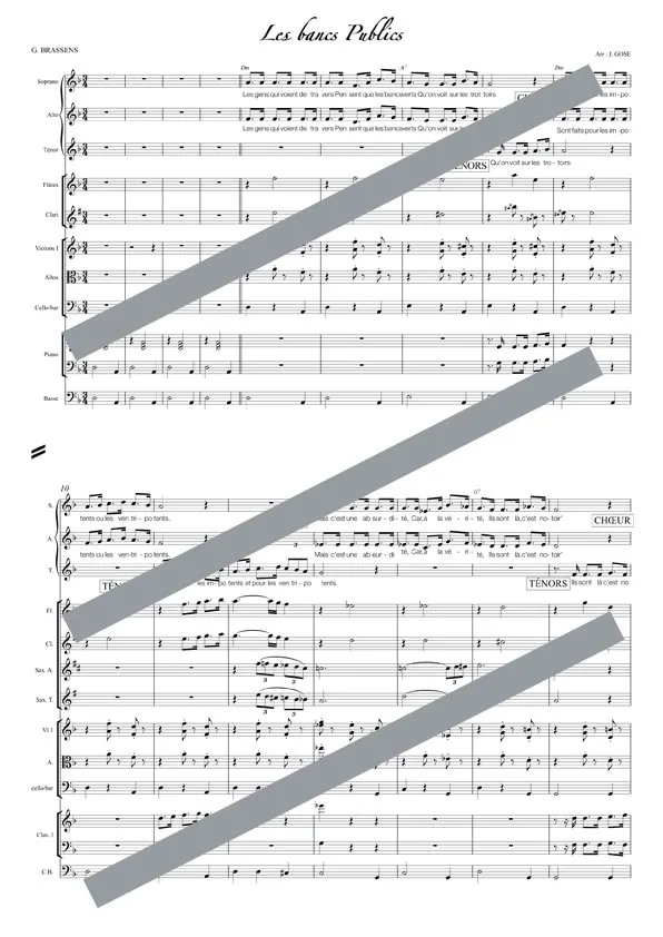 Les amoureux des bancs publics (orchestre et chant)