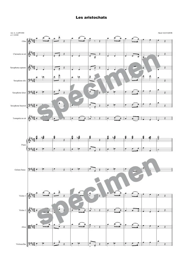 Les aristochats (orchestre et chant)