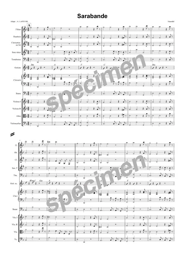 Sarabande de Haendel (orchestre de chambre)