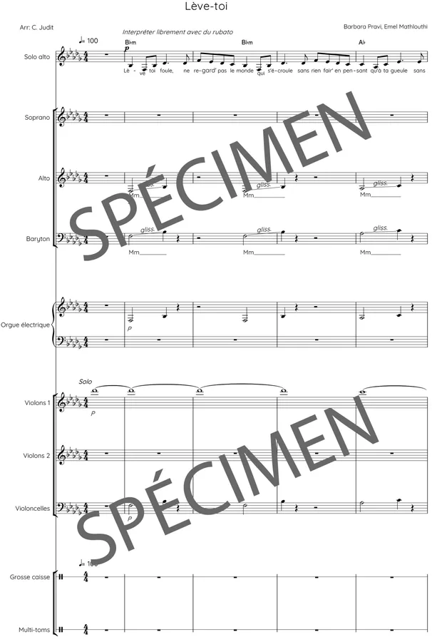 Lève toi (orchestre et chant)