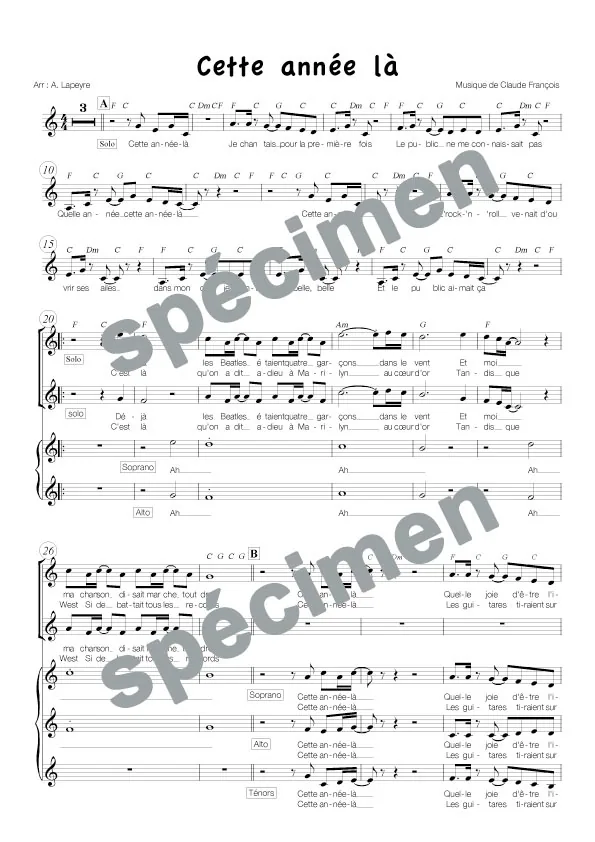 Cette année là (chant)