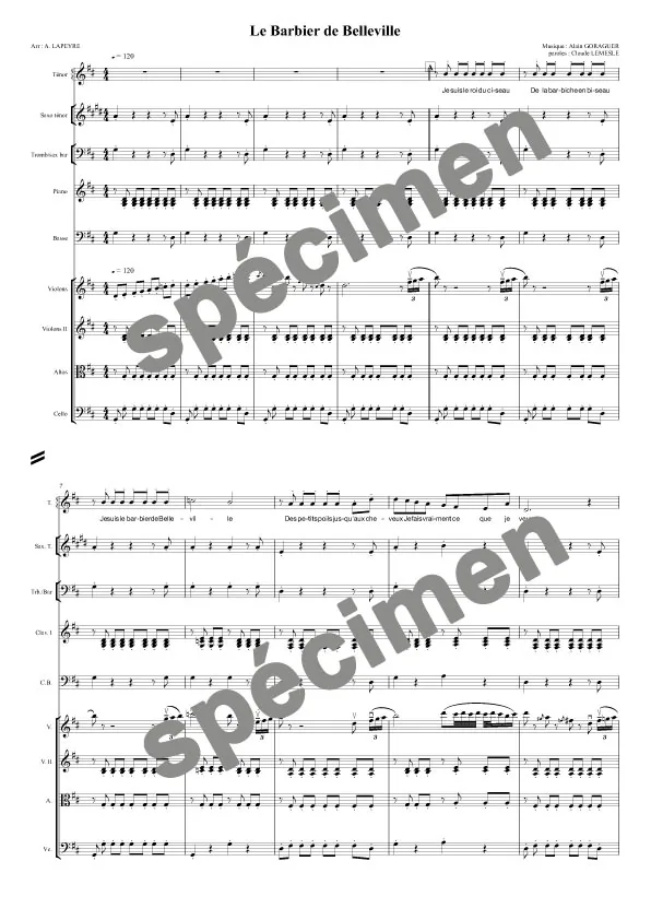 Le barbier de Belleville (orchestre et chant)
