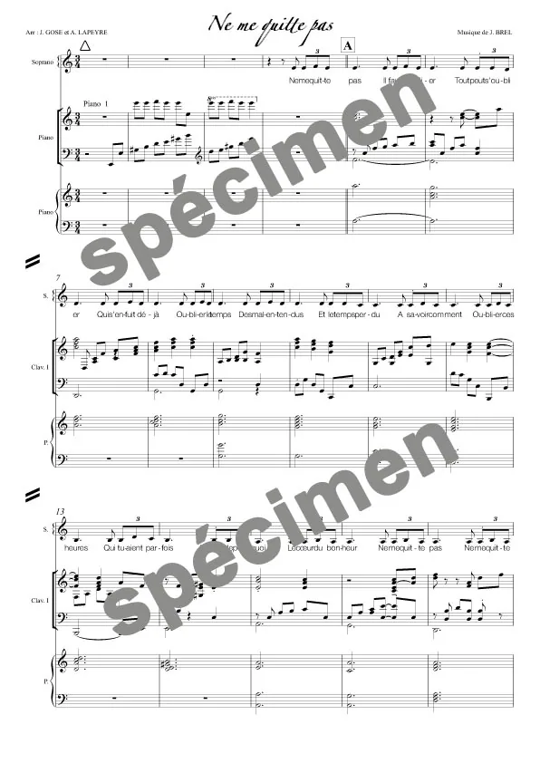 Ne me quitte pas (orchestre et chant)